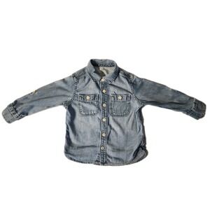 GAP KIDS BOYS Denim BUTTON DOWN SIZE‎ 4 Years EUC
